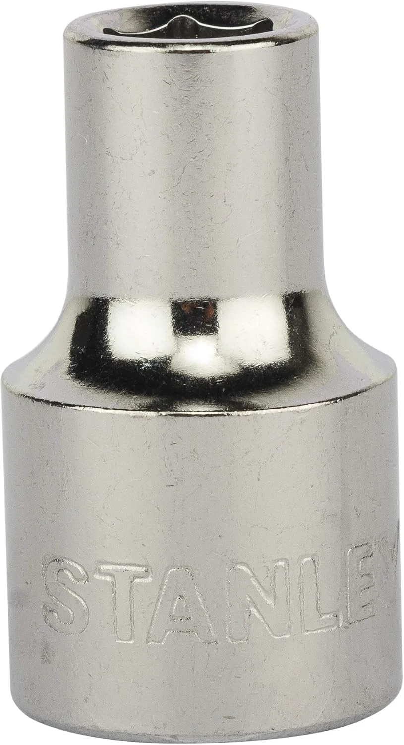 بکس 6 پر استاندارد 1/2 اینچ 9 میلی متری استنلی مدل 1-86-509 ساخته شده از فولاد کروم وانادیوم، نقره ای