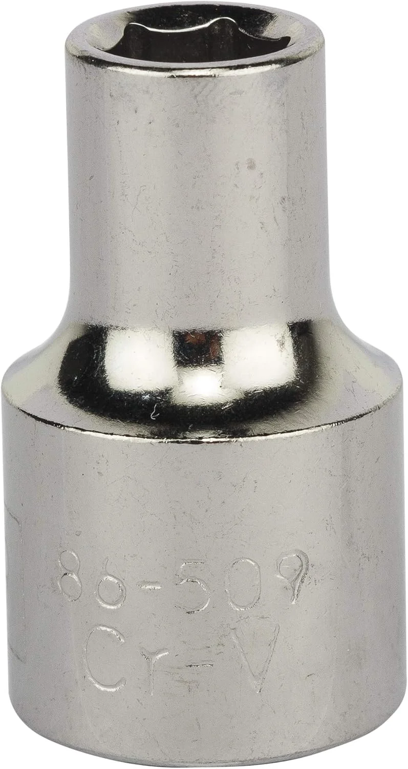 بکس 6 پر استاندارد 1/2 اینچ 9 میلی متری استنلی مدل 1-86-509 ساخته شده از فولاد کروم وانادیوم، نقره ای