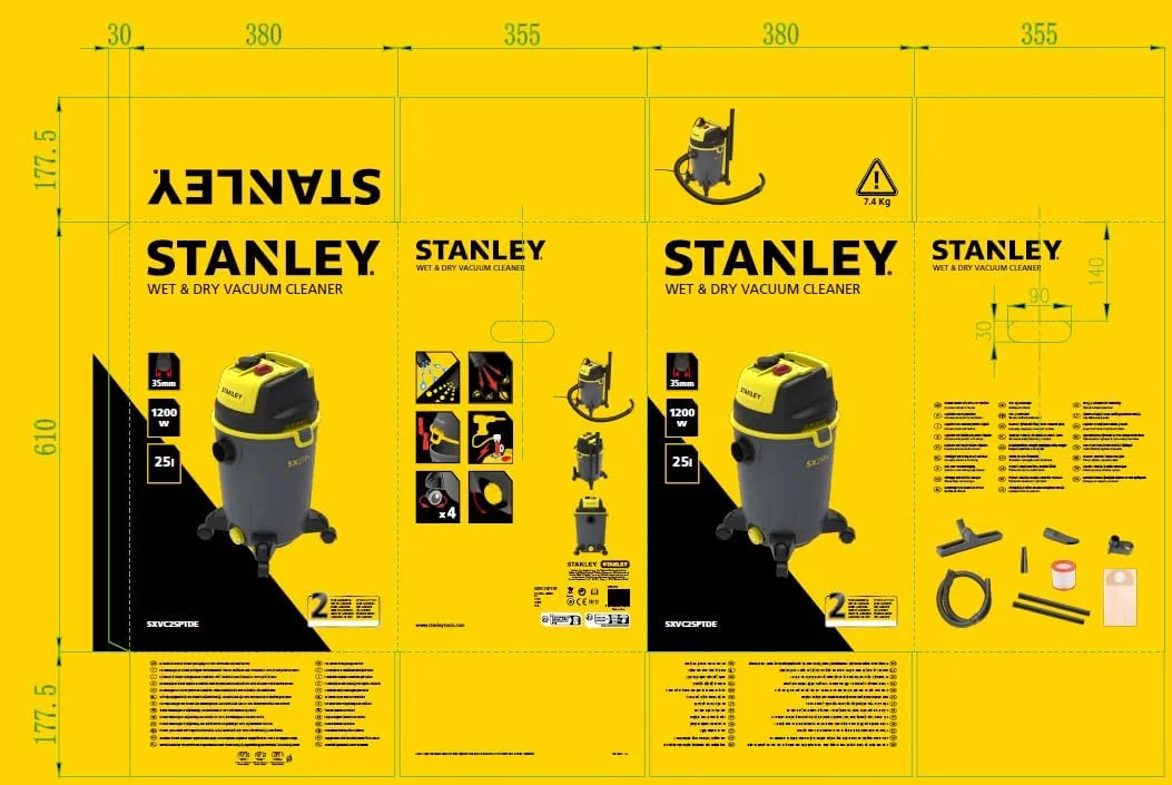 جاروبرقی مخزن دار 25 لیتری 1200 وات