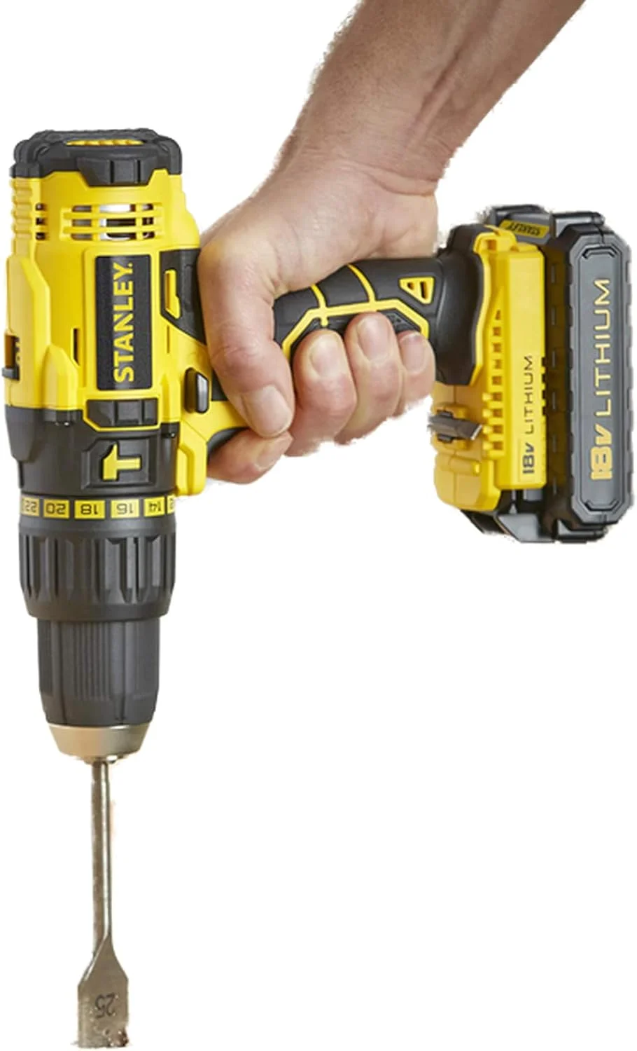 دریل چکشی شارژی 18 ولت براشلس استنلی مدل Sbh20S2K-B5 زرد دریل چکشی شارژی 18 ولت براشلس استنلی مدل Sbh20S2K-B5 زرد