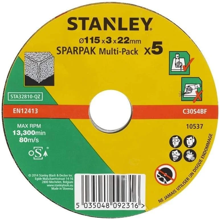 استانلی STA32810-QZ، 5 صفحه برش برای بنایی، 115x22 میلی متر