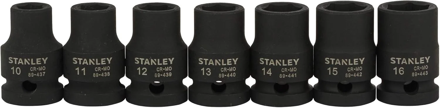 مجموعه بکس ضربه ای استاندارد درایو 1/2 اینچ 13 عددی مدل STMT73916-8 استنلی