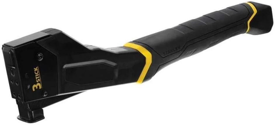 منگنه کوب چکشی اکسترا لایت استنلی FatMax FMHT81394-9 (بدون پس زدن، بدون برگشت، دارای 3 محفظه منگنه، فوق العاده بلند، ایده آل برای نصابان سقف و کف، شامل 1000 منگنه نوع G 10 میلی متر)