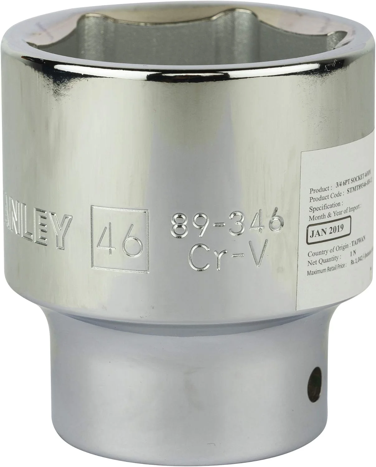 بکس استاندارد 6 پر 3/4 اینچ 46 میلی‌متری استنلی مدل STMT89346-8B (نقره‌ای)