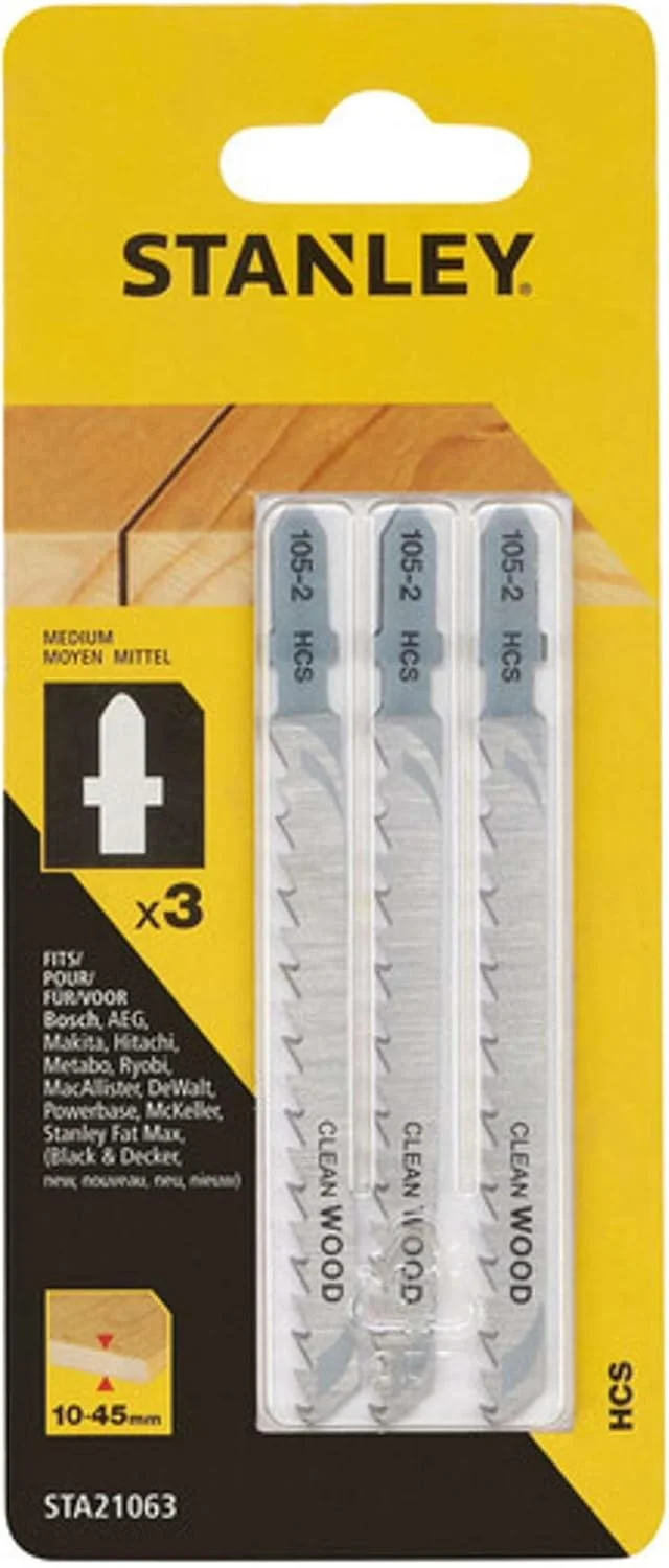 STANLEY STA21063-XJ 3 عدد تیغه HCS برای برش مستقیم و بدون تراشه