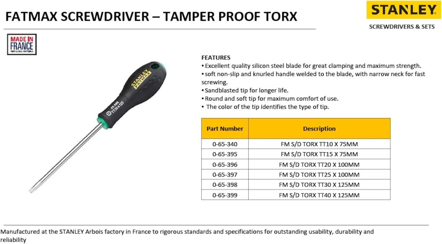 پیچ گوشتی FatMax TT40 X 125 میلی متر