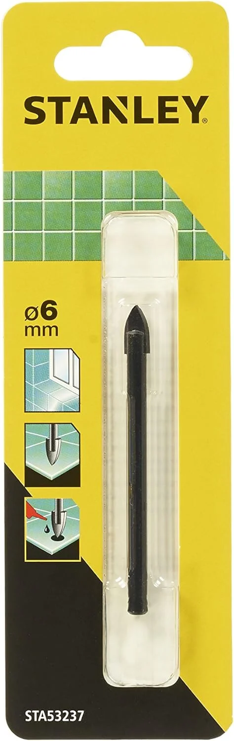 مته کاشی و شیشه استنلی فت مکس STA53237-QZ، قطر 6 میلی متر، طول کلی 76 میلی متر