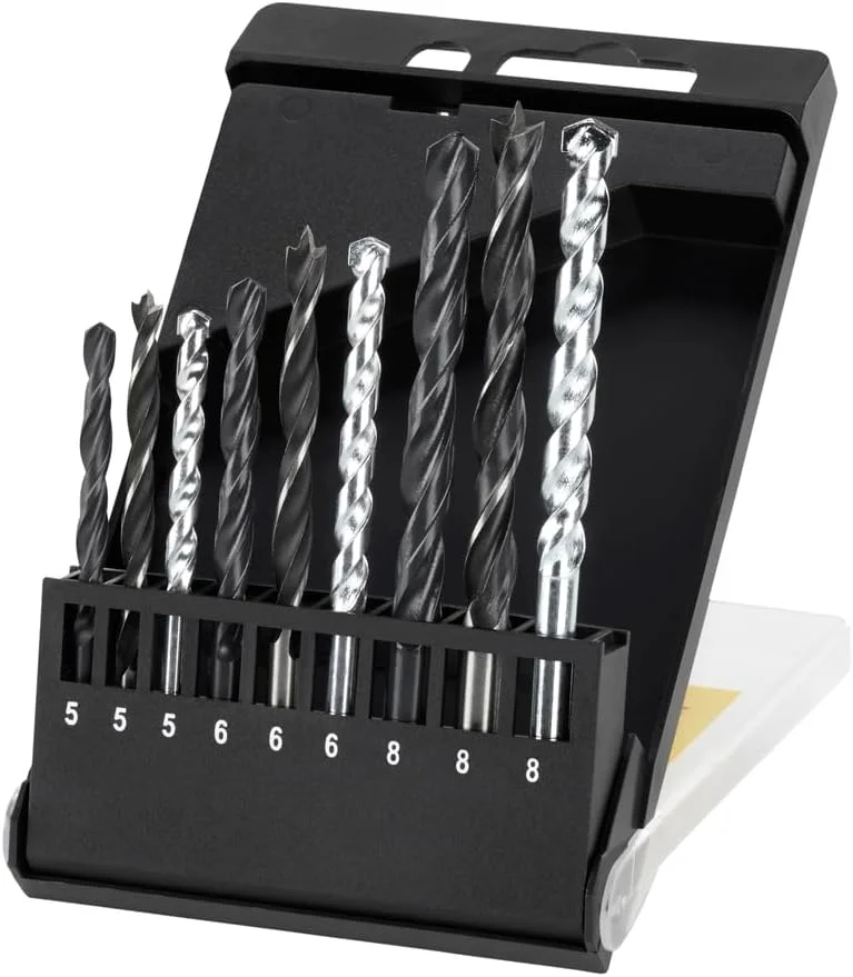 مجموعه ۹ عددی مته فلز، چوب و مصالح ساختمانی استنلی مدل STA56005-QZ شامل سایزهای ۵ میلی‌متر (۳ عدد)، ۶ میلی‌متر (۳ عدد)، ۸ میلی‌متر (۳ عدد)