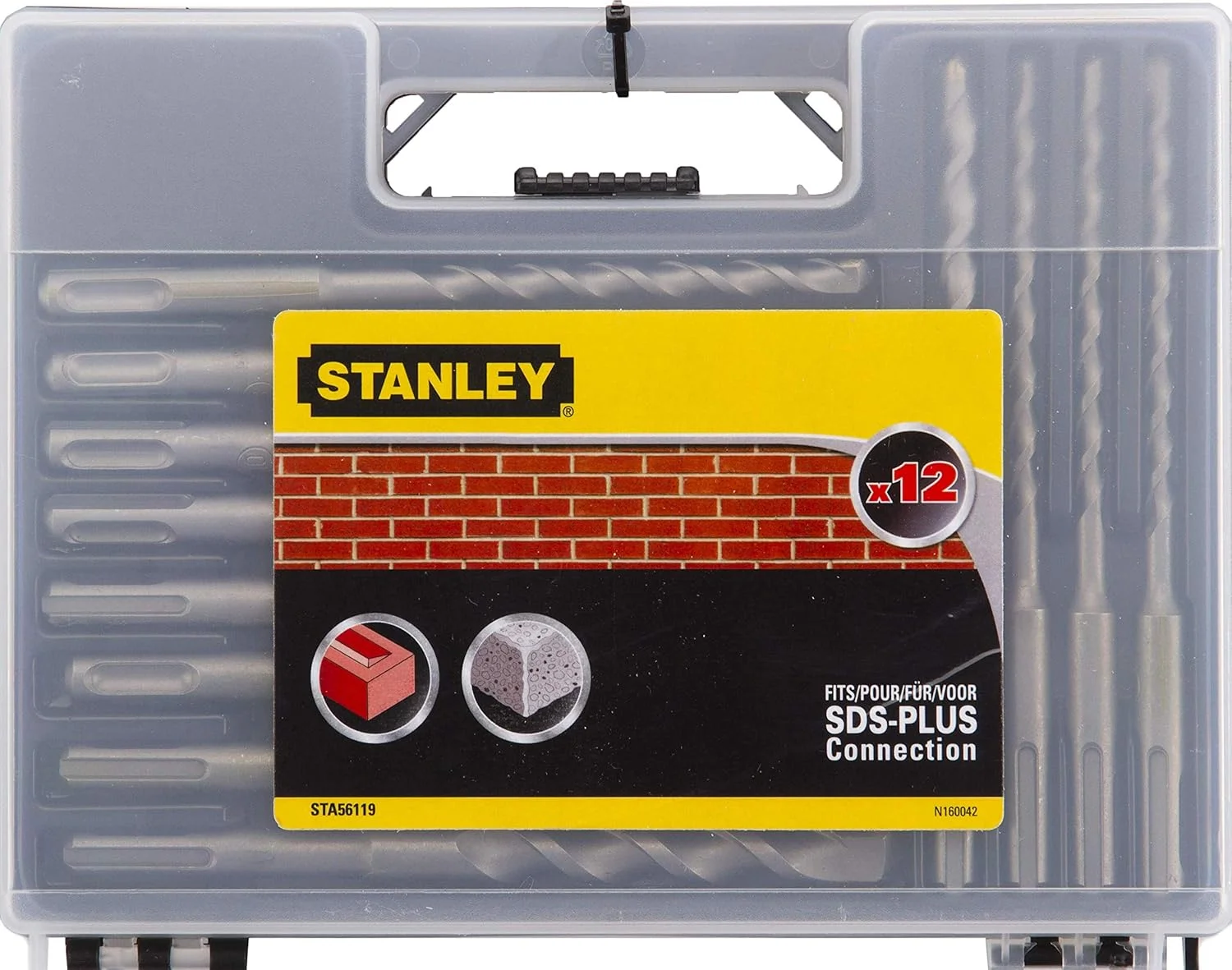 جعبه ۱۲ عددی مته SDS-Plus (۱۶۰ میلی‌متر) استنلی STA56119-QZ