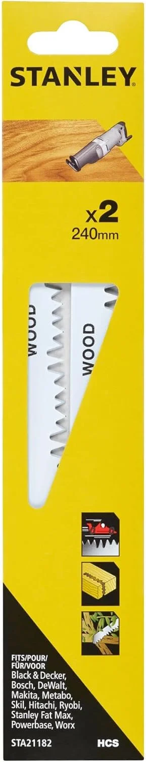 STANLEY STA21182-XJ دو عدد تیغه HCS برای برش грубый STANLEY STA21182-XJ دو عدد تیغه HCS برای برش грубый
