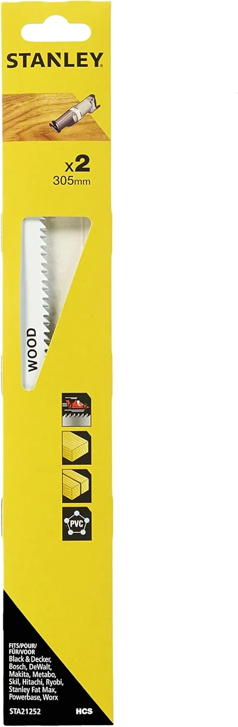 STANLEY STA21252-XJ 2 عدد تیغه HCS برای برش ظریف و مستقیم STANLEY STA21252-XJ 2 عدد تیغه HCS برای برش ظریف و مستقیم