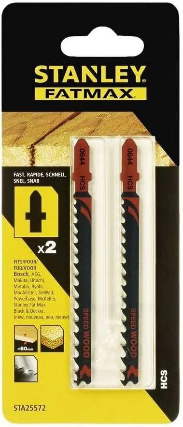 STANLEY STA25572-XJ ۲ عدد تیغه HCS با عمر طولانی STANLEY STA25572-XJ ۲ عدد تیغه HCS با عمر طولانی