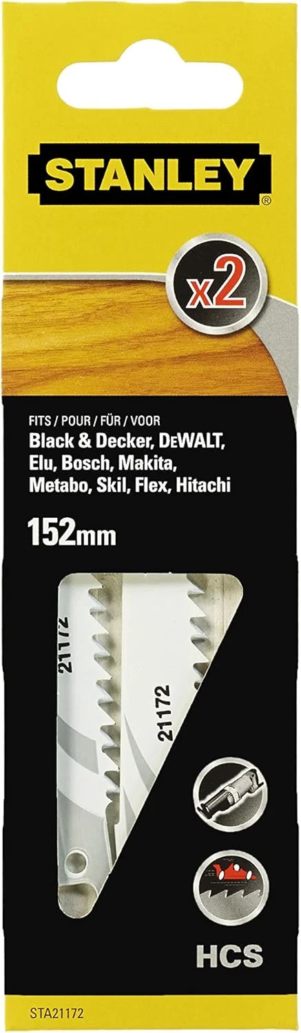 STANLEY STA21172-XJ 2 عدد تیغه HCS برای برش ظریف و مستقیم STANLEY STA21172-XJ 2 عدد تیغه HCS برای برش ظریف و مستقیم