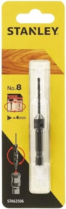 استنلی STA62506-XJ مته راهنما شماره 8، 2 میلی‌متر و خزینه زن 8 میلی‌متر
