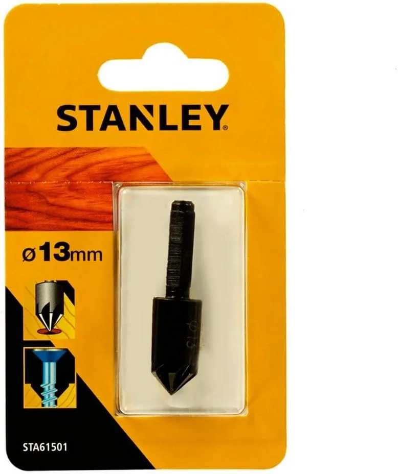 مته خزینه چوب استنلی 13 میلی‌متری، دو شیار، دنباله شش گوش، روکش کروم، یک عدد