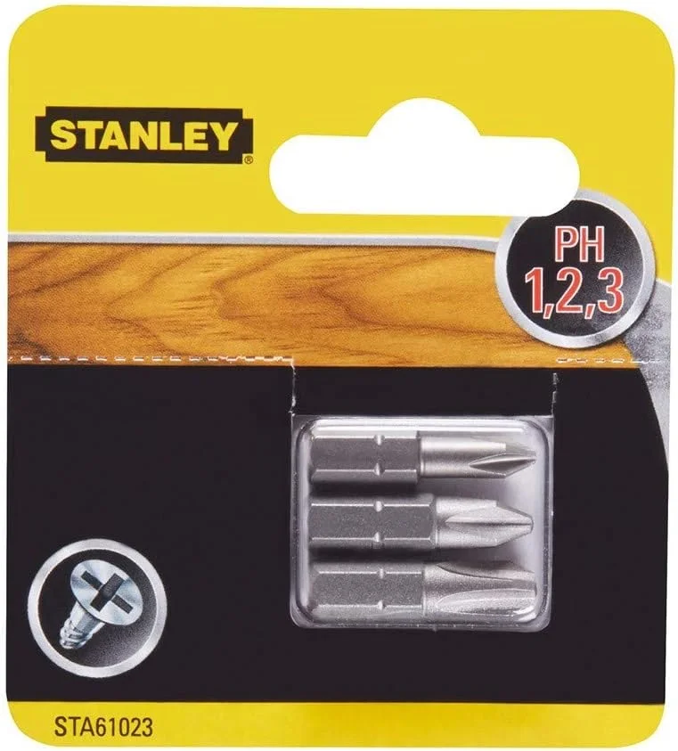 سری پیچ گوشتی سه عددی فیلیپس STANLEY STA61023-XJ (PH1, PH2, PH3) طول 25 میلی متر