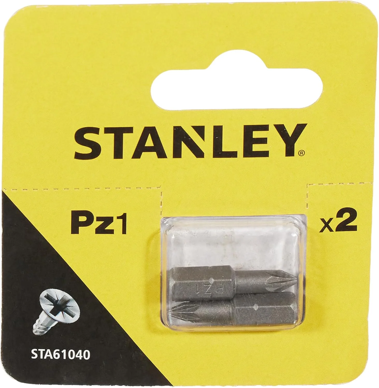 سری پیچ گوشتی دو عددی پوزی درایو PZ1 استنلی STA61040-XJ، طول 25 میلی متر