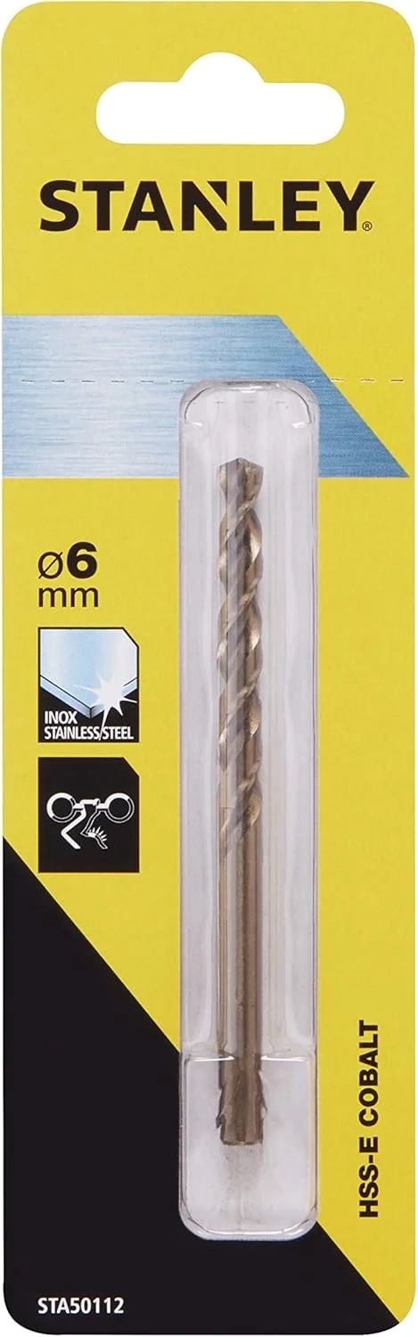 مته استنلی sta50112-qz - مته (مته، فلز، ساق استوانه ای، آلیاژ کبالت فولاد تندبر (HSS-E)، بسته بندی بلیستر)