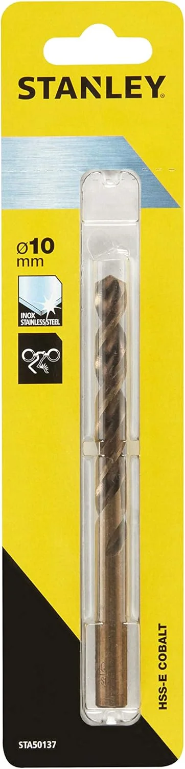 مته فلز کبالت HSS-E استنلی (مناسب برای انواع فلزات، قطر مته 10 میلی متر، طول کلی 133 میلی متر، 1 عدد) STA50137