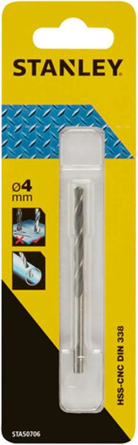 مته HSS-CNC استنلی STA50706-QZ برای فلز، قطر 4 میلی‌متر