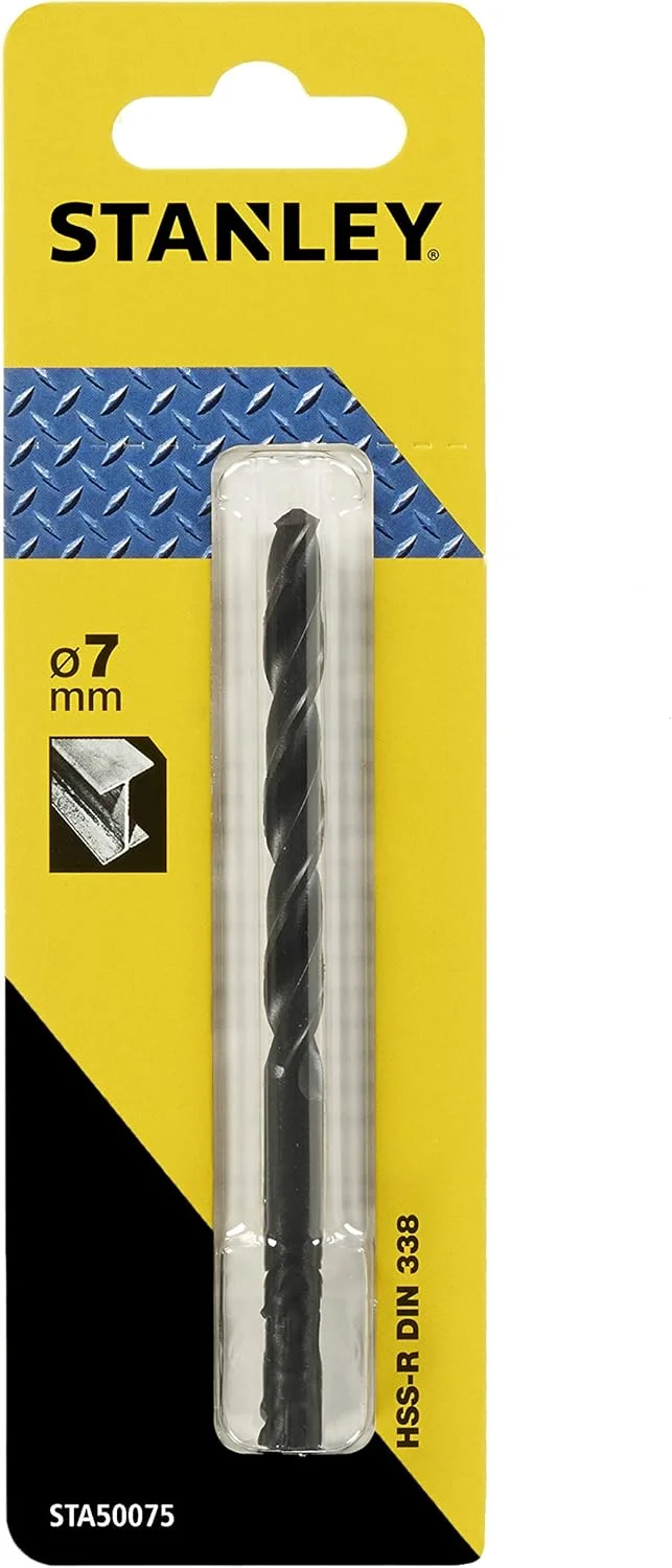 مته فلز استنلی HSS-R (قطر مته 7.5 میلی متر، طول کلی 101 میلی متر، طول مارپیچ 63 میلی متر، DIN338، مناسب برای فلزات، بسته 1 عددی) STA50075