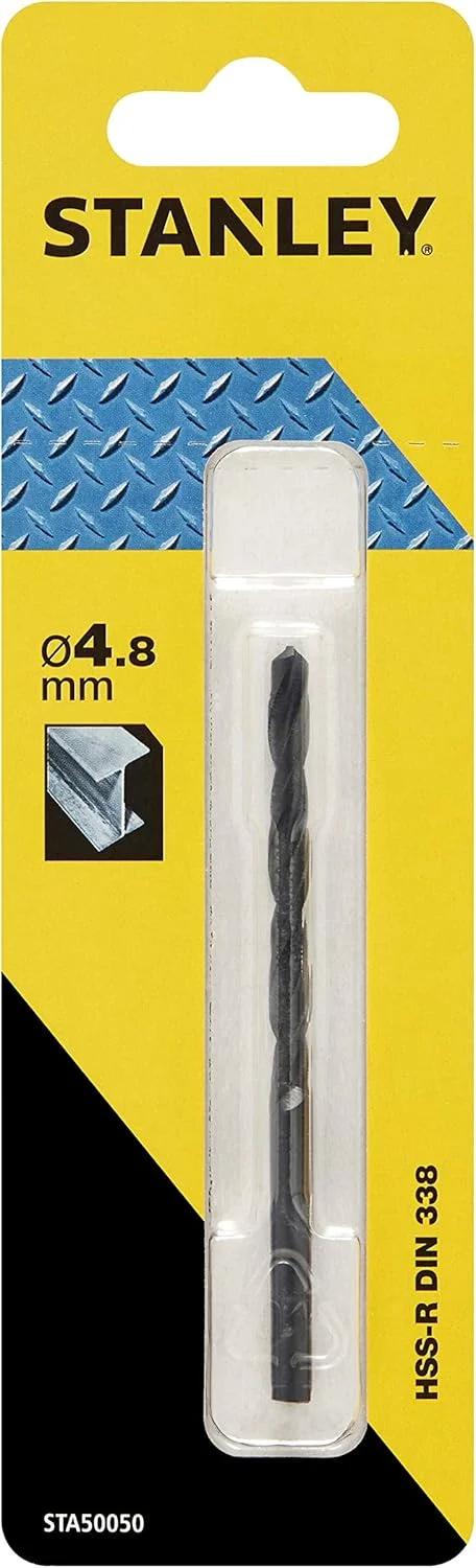 مته فلز استنلی STA50050-QZ HSS-R (قطر مته 4.8 میلی متر، طول کل 86 میلی متر، طول مارپیچ 52 میلی متر، DIN338، مناسب برای فلزات، بسته 1 عددی)، مشکی/زرد مته فلز استنلی STA50050-QZ HSS-R (قطر مته 4.8 میلی متر، طول کل 86 میلی متر، طول مارپیچ 52 میلی متر، DIN338، مناسب برای فلزات، بسته 1 عددی)، مشکی/زرد