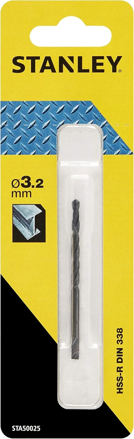 مته فلز استنلی مدل STA50025-QZ HSS-R (قطر مته 3.2 میلی متر، طول کل 65 میلی متر، طول مارپیچ 36 میلی متر، DIN338، مناسب برای فلزات، بسته 1 عددی)، مشکی/زرد مته فلز استنلی مدل STA50025-QZ HSS-R (قطر مته 3.2 میلی متر، طول کل 65 میلی متر، طول مارپیچ 36 میلی متر، DIN338، مناسب برای فلزات، بسته 1 عددی)، مشکی/زرد