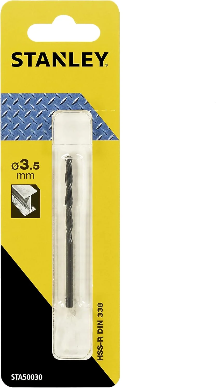 مته HSS-R روکش دار استنلی STA50030-QZ برای فلز، قطر 3.5 میلی متر مته HSS-R روکش دار استنلی STA50030-QZ برای فلز، قطر 3.5 میلی متر