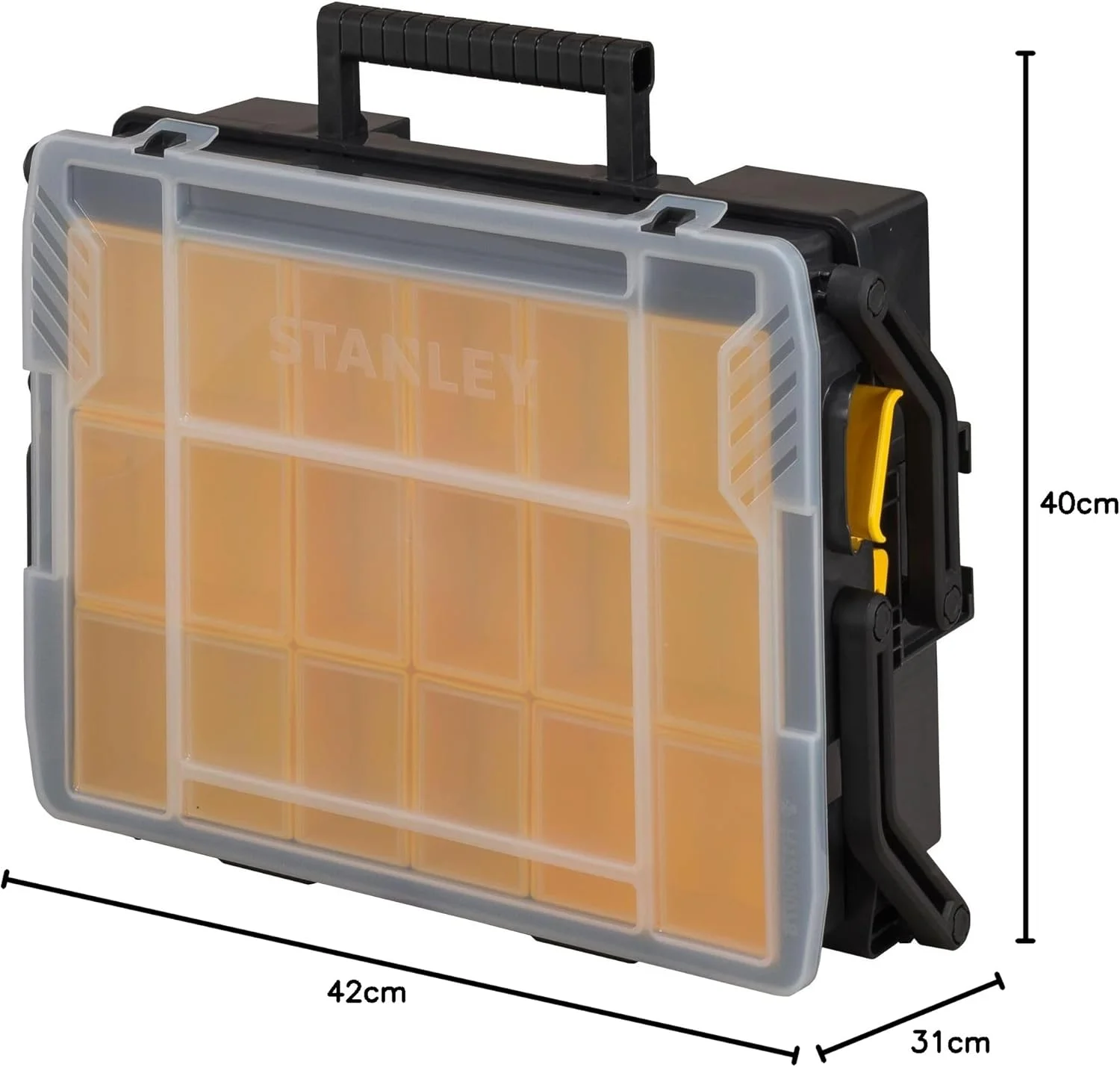 جعبه ابزار چند طبقه استنلی مدل Sort master STST1-75540، مشکی/شفاف