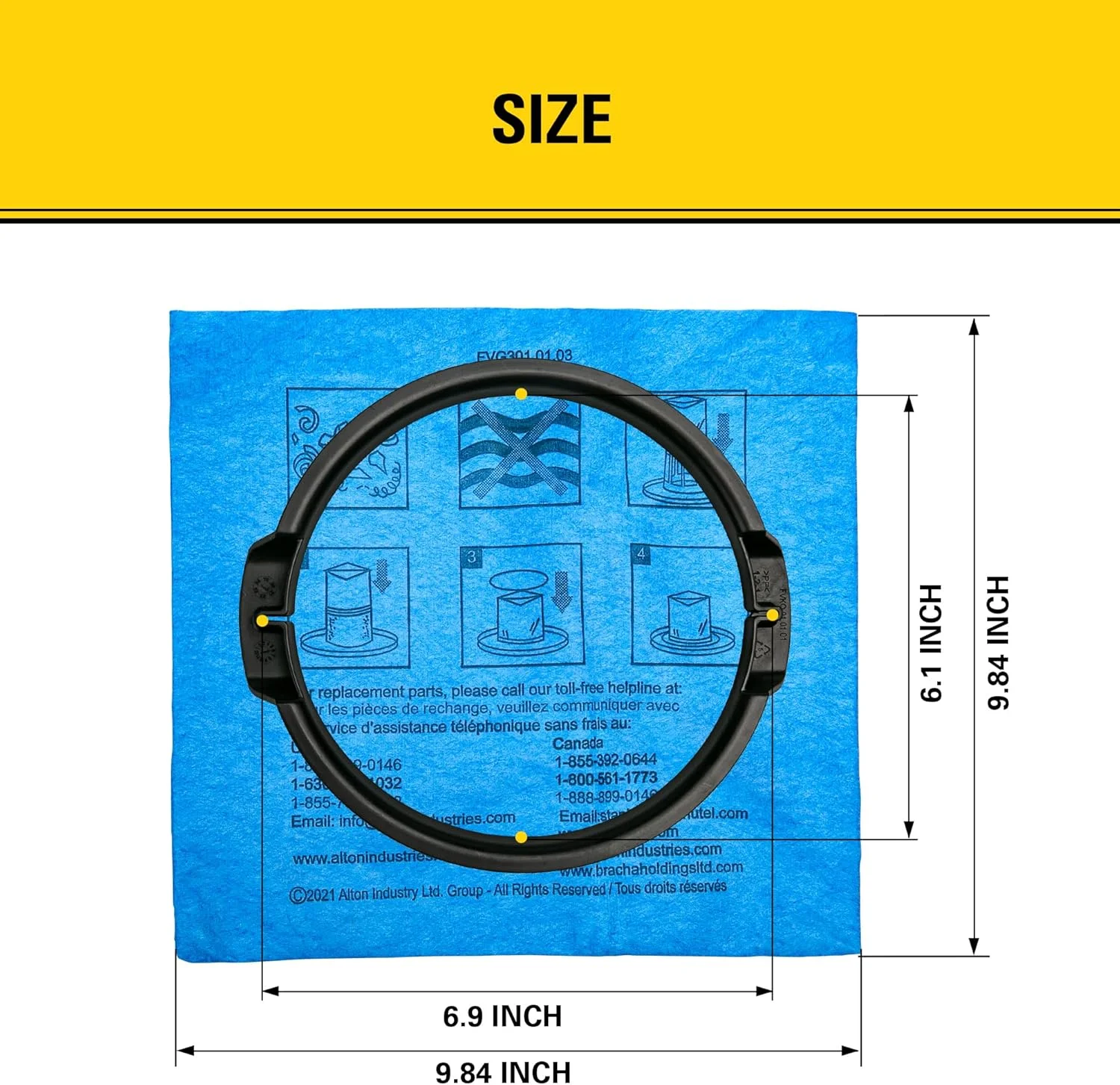 فیلتر پارچه ای آبی قابل استفاده مجدد استنلی مدل 19-1500 با حلقه گیره ای برای جاروبرقی های تر و خشک 5-6 گالن، سازگار با مدل های SL18115, SL18115P, SL18116, SL18116P, SL18191P, SL18199P, SL18117, SL18701P-10A, SL18410P-5A