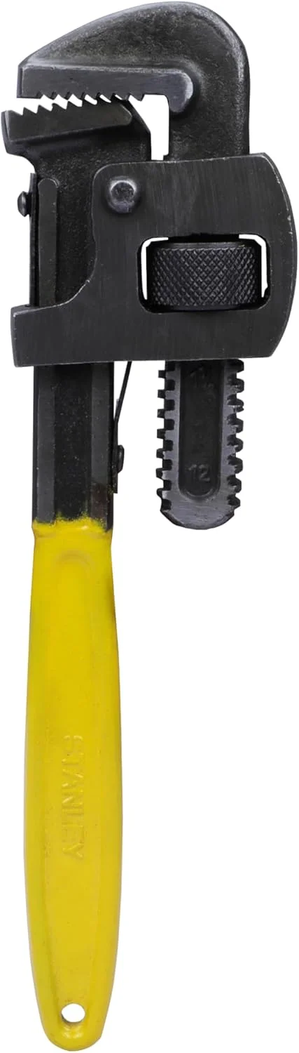 آچار لوله گیر استنلی مدل 71-642، سایز 12 اینچ/300 میلی متر، فک قابل تنظیم سریع، حداکثر دهانه فک 55 میلی متر، مناسب برای لوله کشی، ایده آل برای چرخاندن و نصب لوله های با سطوح گرد