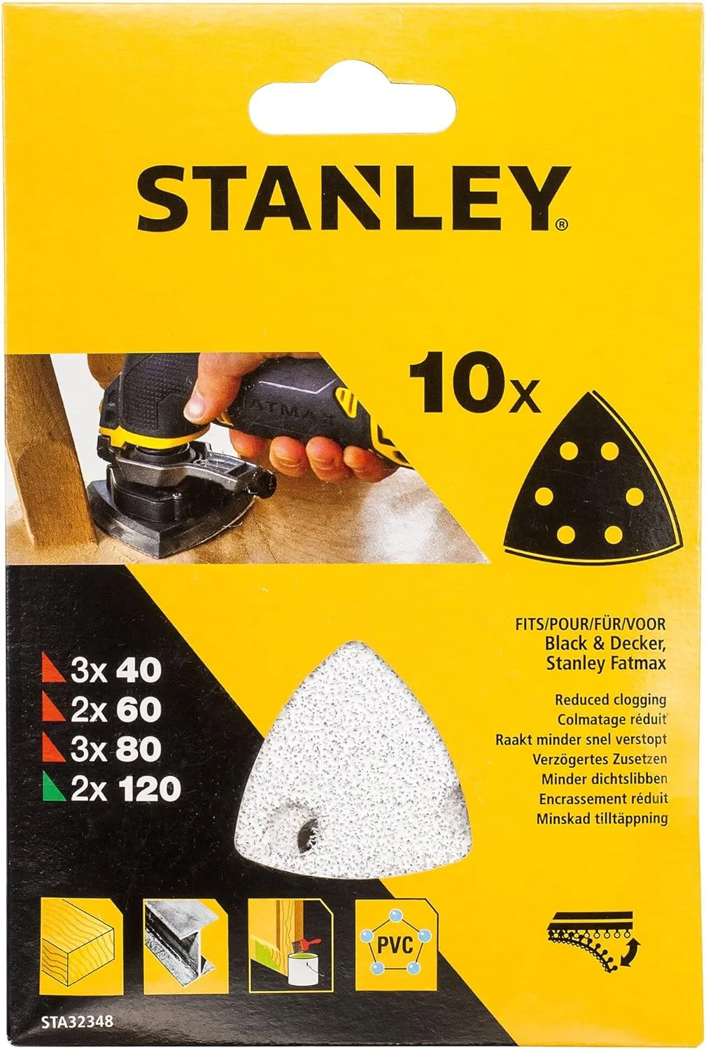 سنباده استنلی 10 عددی با درجات زبری 40، 60، 80 و 120 سنباده استنلی 10 عددی با درجات زبری 40، 60، 80 و 120