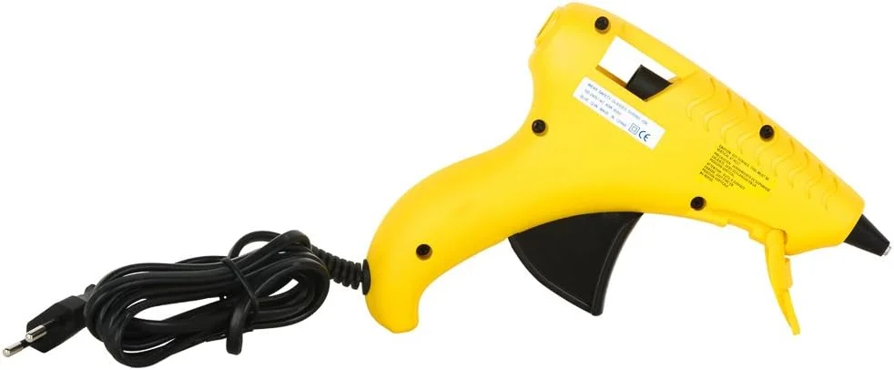 تفنگ چسب حرارتی استنلی مدل 69GR20B با بدنه پلاستیکی و سیستم تغذیه ماشه ای، زرد