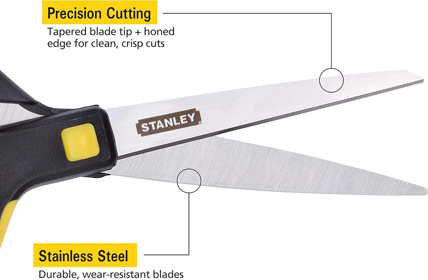 قیچی همه کاره 20 سانتی استنلی گاپی با طراحی ارگونومیک، بسته 2 عددی (SCI8EST-2PK)، رنگ های متنوع