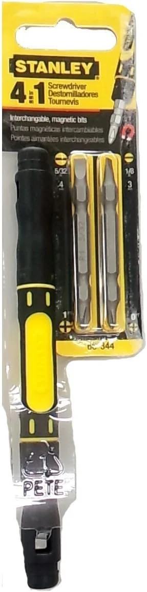 پیچ گوشتی جیبی 4 در 1 استنلی مدل 66-344 با روکش دو جنسی پیچ گوشتی جیبی 4 در 1 استنلی مدل 66-344 با روکش دو جنسی