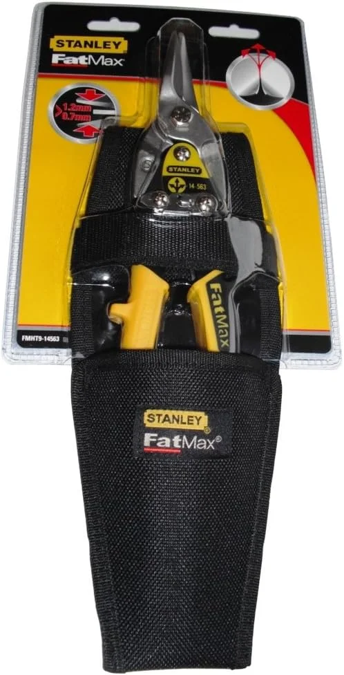 قیچی هوانوردی استنلی زرد و غلاف برش مستقیم 250 میلی متر (10 اینچ)