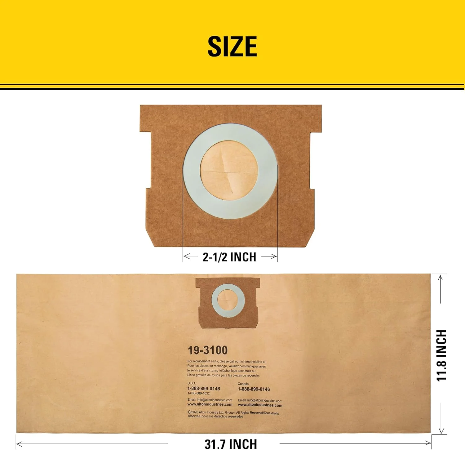 کیسه فیلتر یکبار مصرف خشک آلتون اینترپرایزز لیمیتد مدل 19-3100