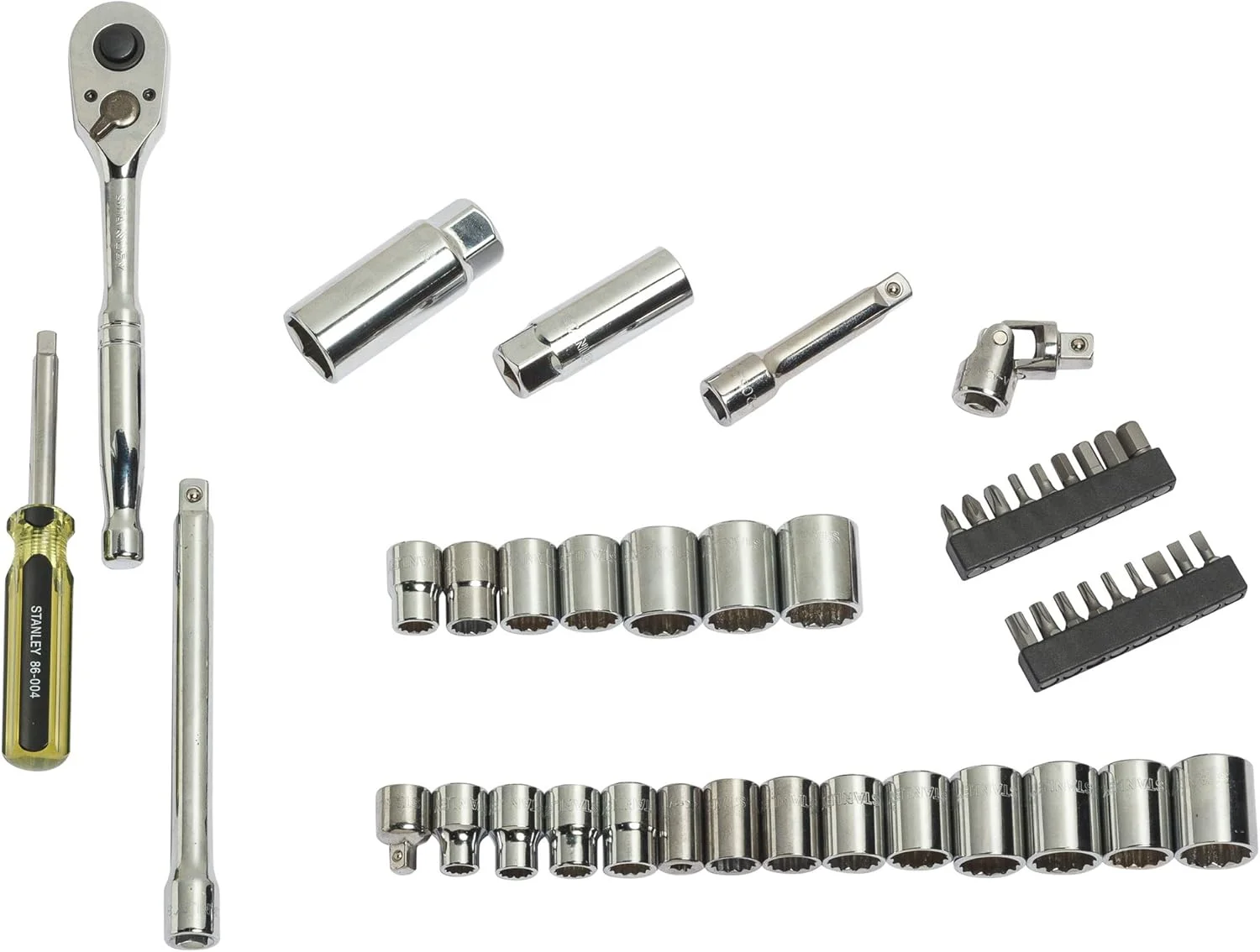 مجموعه 46 عددی بکس و سری پیچ گوشتی 1/4 و 3/8 اینچ استنلی مدل 89516