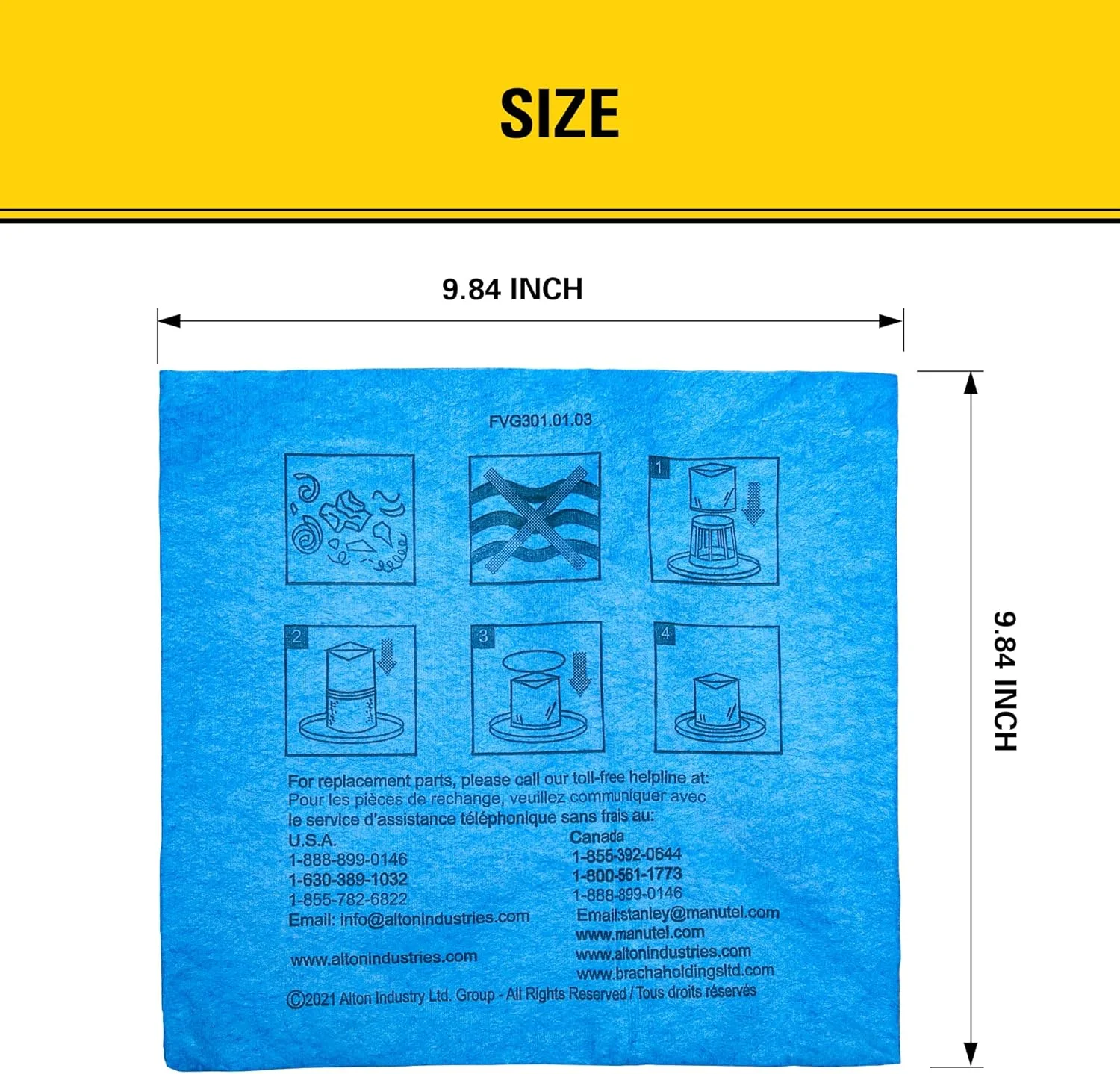 فیلتر خشک قابل استفاده مجدد استنلی 25-1217 برای جاروبرقی تر و خشک 1 تا 5 گالن، بسته 3 عددی