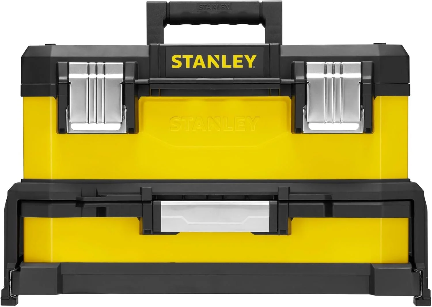 جعبه ابزار فلزی/پلاستیکی استنلی مدل 1-95-829 با کشو، مشکی/زرد