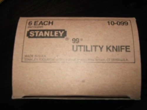 چاقوی همه کاره استنلی کلاسیک 99 مدل 10-099، طول 6 اینچ، تیغه صاف خاکستری رنگ از جنس فولاد کربن بالا به همراه (3) سه تیغه سنگین (بسته 6 عددی)