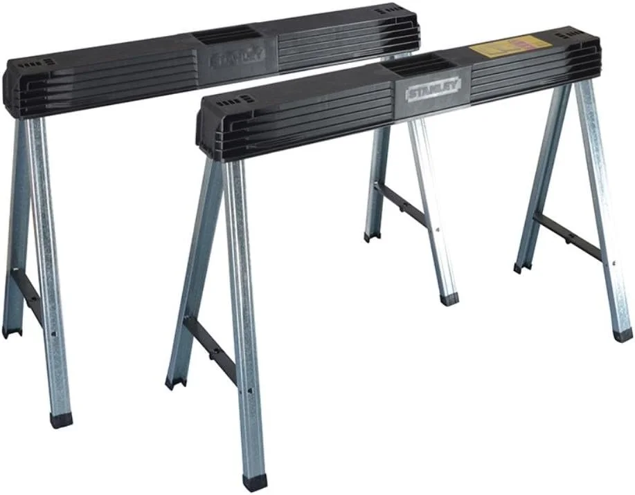 خرک اره تاشو استنلی مدل 1-97-475، پایه فلزی سنگین با قفل جانبی (بسته دوتایی)