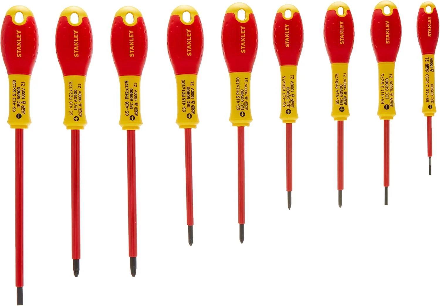 مجموعه پیچ گوشتی 10 عددی استنلی مدل 0-62-573، چند رنگ