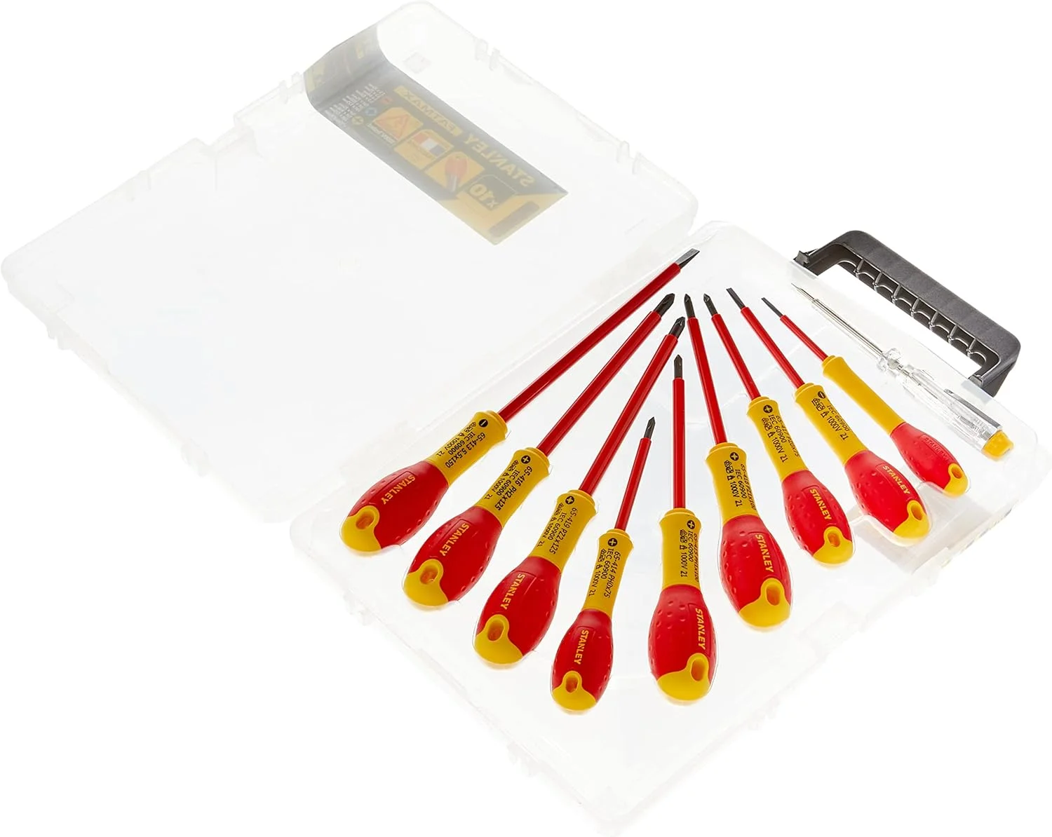 مجموعه پیچ گوشتی 10 عددی استنلی مدل 0-62-573، چند رنگ