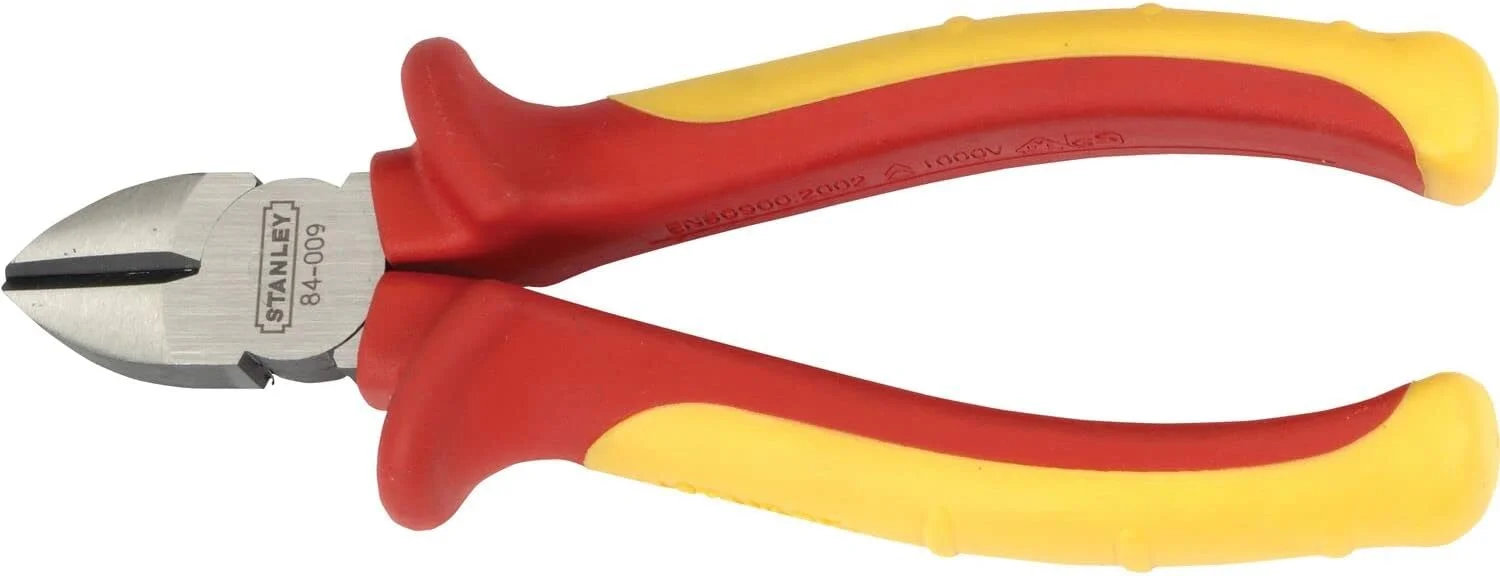 انبر دم باریک مورب استنلی، قرمز/زرد، 0-84-009 انبر دم باریک مورب استنلی، قرمز/زرد، 0-84-009