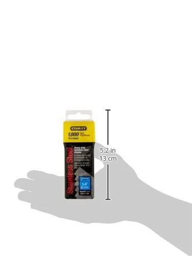 منگنه های تاج باریک استنلی مدل TRA704SST با فولاد ضد زنگ مقاوم، سایز 1/4 اینچ، تعداد 1000 عدد منگنه های تاج باریک استنلی مدل TRA704SST با فولاد ضد زنگ مقاوم، سایز 1/4 اینچ، تعداد 1000 عدد