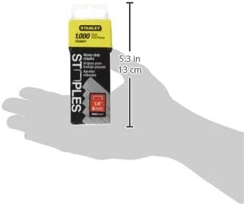 منگنه های تاج پهن سنگین استنلی مدل TRC604T، سایز 1/4 اینچ، بسته 1000 عددی