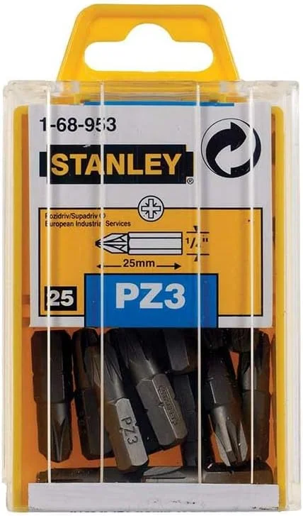 سری پیچ گوشتی استنلی 1-68-953 PZ3 (25 عددی)، نقره ای