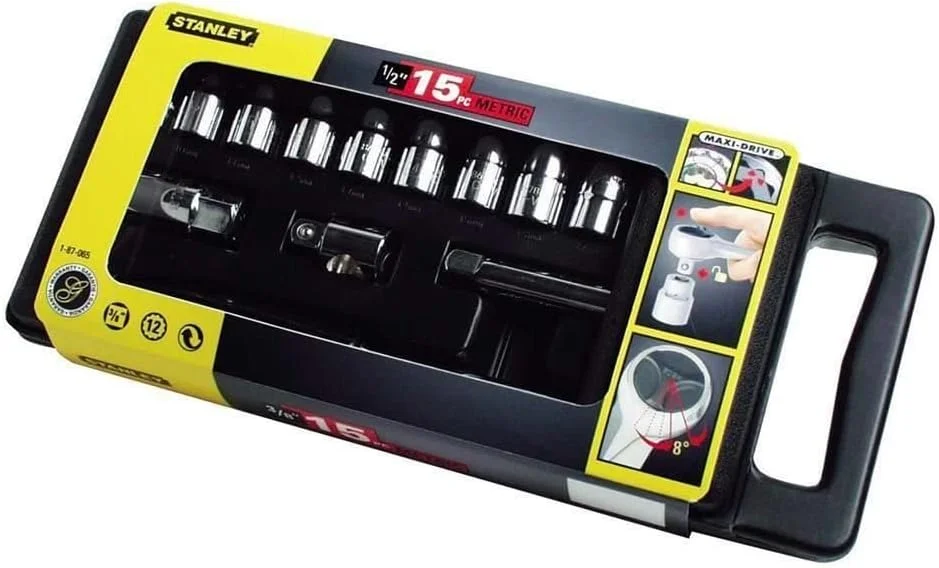 مجموعه بکس 15 عددی استنلی متریک 1/2 اینچ مدل 1-87-065