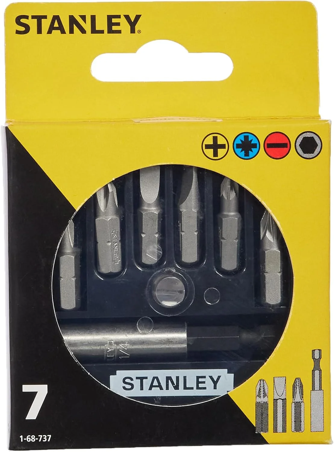 سری پیچ گوشتی استنلی 1-68-737 شیاردار/PH/PZ به همراه نگهدارنده (6 عددی)، نقره ای